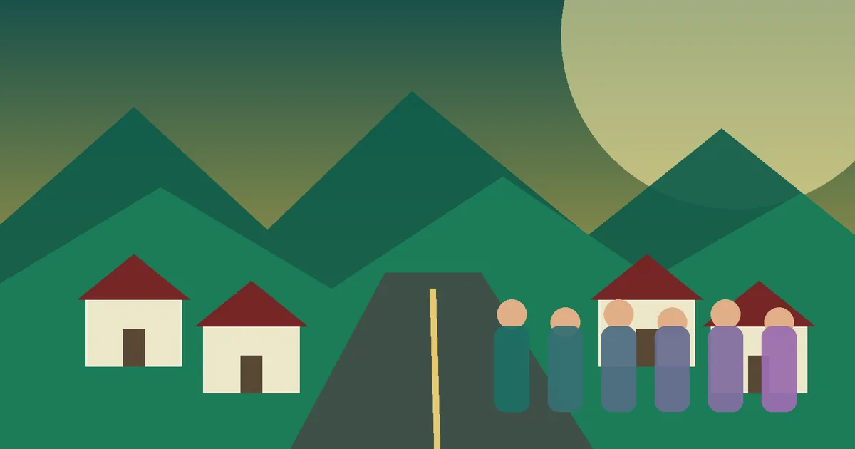 Ilustrasi kebersamaan warga Pulau Punjung